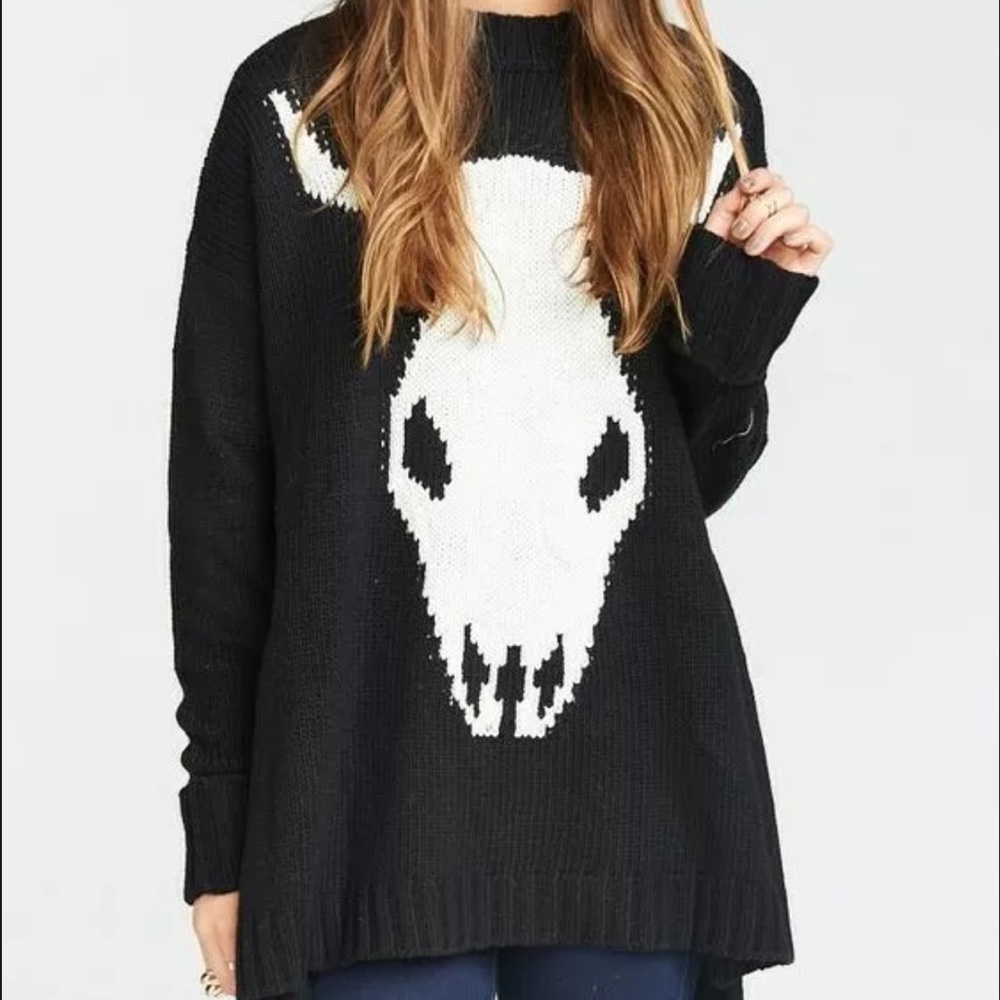 Show Me Your MuMu Oversized Fireside Night Bull Sweater Black & White Size S